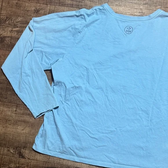 Life Is Good Light Blue Micro Bear Long Sleeve Tee - Picture 12 of 14